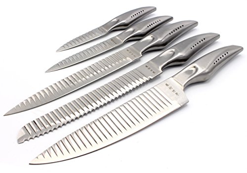1aTTack.de Messer Messerset 5-teilig mit Spezialklingen Hygienisch und Scharf Edelstahl - 4