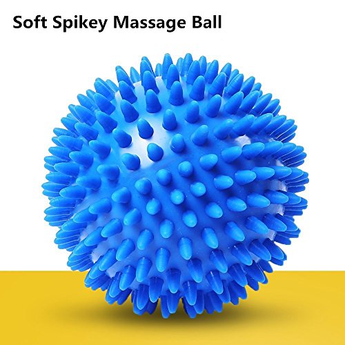 Pelota de lacrosse para masaje bola masajeador de pies con pinchos cammate con Spike para mejorar la reflexología y movilidad rodillo para Trigger Point Liberación Miofascial y Fascitis Plantar azul
