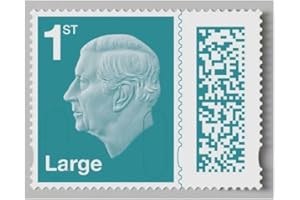 Royal Mail Ltd 8 x 1st Class Large Letter BARCODED Self Adhesive Postage Stamps