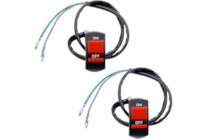 JZK 2 x 22 mm universal botón pulsador manillar de motocicleta interruptor de encendido/apagado para iluminación LED de motocicleta