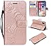 Produktbild iPhone X Geldbörse Fall, iPhone X Schutzhülle mit Kredit Karte Halter, iPhone X Leder Folio Flip PU Handy Schutzhülle Case Cover mit Kreditkarte Halter für Apple iPhone X mit Ständer Rose Gold