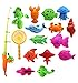 Produktbild Happyit Magnetische Fischerei Spielzeug Stange Netz Set mit niedlichen Fisch für Kinder Baby Badespiel Wasser In Pool Wanne (15 pcs)