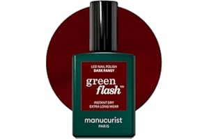 Manucurist Smalto Semipermanente Unghie Bordeaux Green Flash Dark Pansy - Gel Unghie - 12-free, bio-based (84%) - Manicure Professionale - Made in France - 15 ml