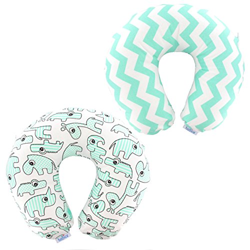 Preisvergleich Produktbild Nackenkissen Nackenhörnchen von baBice, baBice Kissen Muster:Zootiere_mint