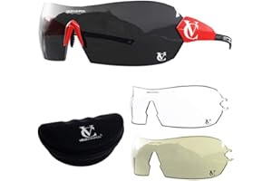 VeloChampion Anti-UV con 3 Lenti Occhiali da Ciclismo Hypersonic Bici MTB Intercambiabili per Sport Uomo Donna Guida Pesca Golf Baseball Corsa