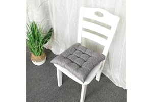 SBYMX 4 PCS Soft Chair Pads, Chair Seat Pads with Ties, Chair Cushions Dining Room for Garden Patio Kitchen Dining (dark grey,40x40cm)