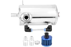 Delaman Decantador Aceite Coche, Oil Catch Can, DepóSito de Aceite de Aluminio Kit de Tanque Universal 0.5L DepóSito de Tanque de VentilacióN de Aluminio Con Filtro de Aire