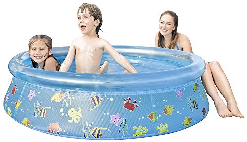 Jilong Ocean 150 – Transparenter Quick-up Kinderpool, Planschbecken mit Meerestieren Desing, blau, 150 x 150 x 38 cm, 430 L, 17544 - 2
