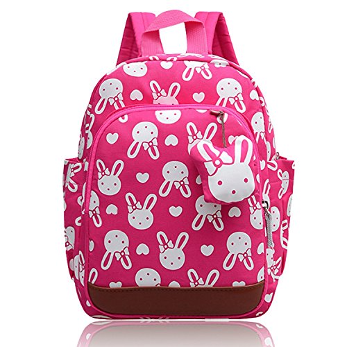 Preisvergleich Produktbild Vox Niedlich Tier Hase Babyrucksack Kinderrucksack Kleinkind Mädchen Kindergarten Rucksack Backpack mit Brustgurt Junge (Rosa)