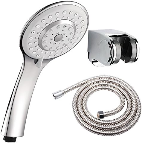Deliao Bathroom Luxurious Ultra-thin Handheld Shower Head Set With 79-Inch Shower Hose Adjustable Shower Holder Bracket 3 Sittings Rainfall Massage Spray Showerhead Chrome Finish Large Sun