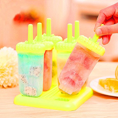 Delmkin 6 St. Eis am Stiel Formen Eisformen 6 Stück Eiscreme Formen für Kinder (Grün) - 2
