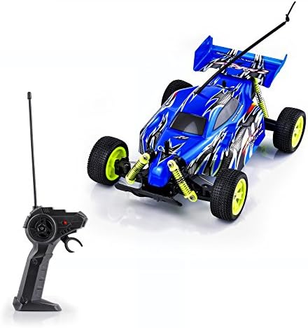 Spire Tech ST-464 RC Buggy Sand Car Remote Fast Racing Tyres Electric Radio Controlled on Off Road Indoor Outdoor Toy for Girls/Boys, Blue, 1:18 Scale