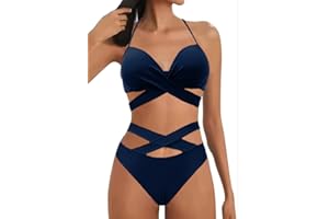 RAYSON Trajes de Baño Bikinis Brasileño Mujer de Dos Piezas Bañadores Brasileno Doble Frontal Cruzada Traje de Baño Bikini Triangulo Push Up