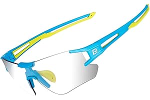 ROCKBROS Occhiali Ciclismo Fotocromatici Uomo Donna, Occhiali da Sole Sportivi per Bici MTB Bicicletta, PC Lenti Fotocromatiche, Protezione UV400, Ultraleggero