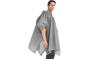 Aolegoo 2 pack of Rain Ponchos, EVA Portable Adults Waterproof Ponchos, Reusable raincoat with Hoods for Camping, Hiking Travel, Amusement Parks, Festival Mac