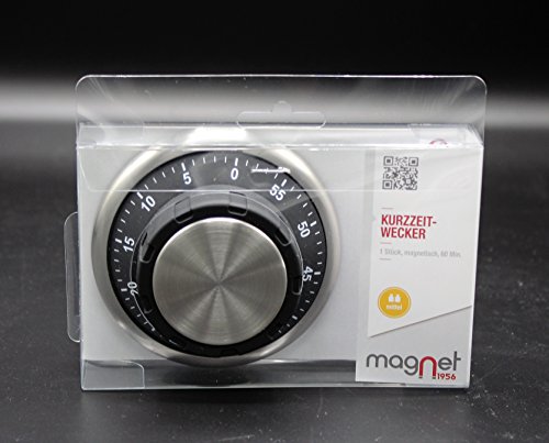 magnetischer Kurzzeit-Wecker, 60 Minuten – tolle magnetische Eieruhr in einem silber/schwarzen Design, mag_028 - 4