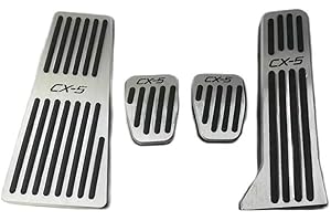 AOJIEK Auto Pedal Set Pedalabdeckung FüR Maz-da CX5 CX 5 CX-5 2013 2014 2015 2016 2017 2018 2019 2020 Aluminium Gaspedal Bremspedal Gas Bremse Abdeckung Anti -Rutsch Pad ZubehöR
