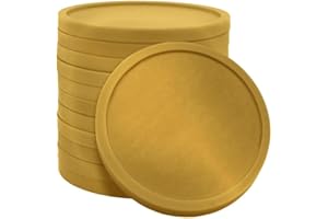 CombiCraft 100 Fichas de plástico Color Oro - 29 mm de diámetro -Idelales para Juegos de Mesa y Ejercicios de aritmética