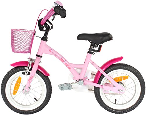 PROMETHEUS Kinderfahrrad 12 Zoll Mädchen in Rosa Lila & Weiß mit Stützrädern | Seitenzugbremse und Rücktrittbremse | ab 3 Jahren | 12″ Classic Edition 2017 - 6