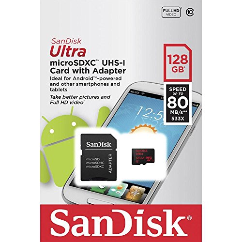 SanDisk Ultra - Tarjeta de memoria microSDHC UHS-I de 128 GB con adaptador SD velocidad de lectura hasta 80 MB s Clase 10 reviews SanDisk Ultra - Tarjeta de memoria microSDHC UHS-I de 128 GB con adaptador SD velocidad de lectura hasta 80 MB s Clase 10