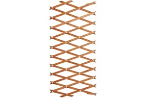 SIAM EXPRESS Garden Wooden Trellis Metal Rivets Expandable Plant Lattices Outdoor Climbing Growing Plants & Flowers Fence Panel Gardening Decor Support Structure (1 x Brown 6ft x 2ft)