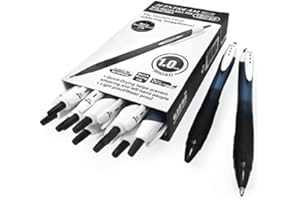 UNI-BALL-JETSTREAM Uni-Ball SXN-150S Jetstream Sport Lot de 12 stylos rollers rétractables Noir 1 mm