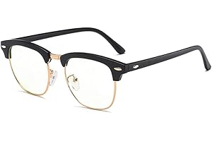 LNTICB Lunettes Anti Lumière Bleue Lunettes Ordinateur Lunettes de Lecture Montures Métal Anti Fatigue Anti-rayonnement Anti UV Vintage pour Homme Femme Téléphone PC Tablette TV