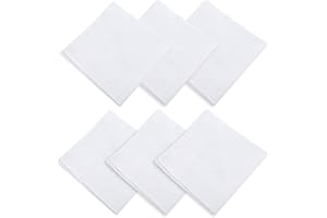 Larrel Lot de 6 mouchoirs blancs pour homme - 40 x 40 cm - En coton - Mouchoirs en tissu - Petits mouchoirs doux pour mariage - Pour homme et femme