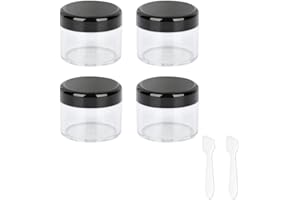 MORICOH 4 Pièces Contenants Cosmétiques, 30ml Pots D'échantillons de Voyage Ronds Clairs Vides, pour Crème, Échantillons, Baume à Lèvres (Noir)