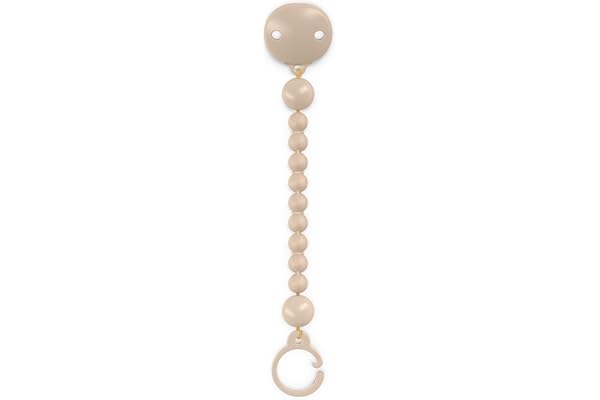 Suavinex, Attache Tétine en Silicone, Attache Sucette avec Une Seule Pièce en Silicone, pour Bébés +0 Mois, Colour Essence, Irish Cream