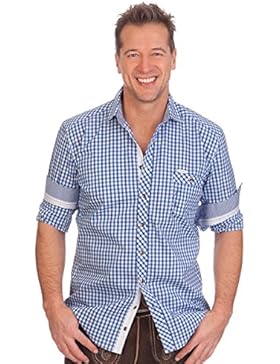 H1610 - Trachtenhemd mit langem Arm - BERRY - dunkelblau