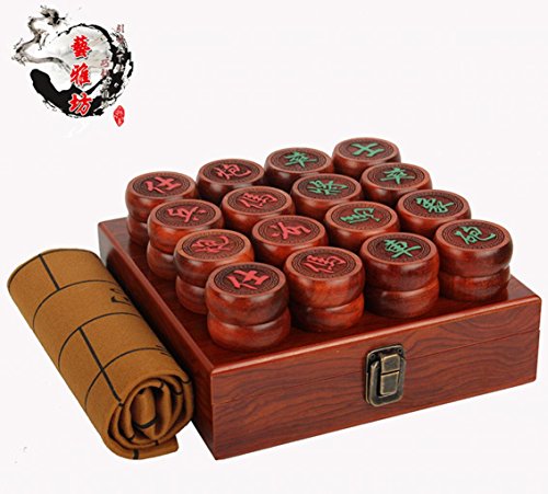 Preisvergleich Produktbild DingSheng Redwood Chinesisches Schachspiel mit Teresa Leather Board + Holzgroße Geschenkbox aus Holz (4.8CM, with Box)