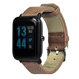 Squarex Ersatz-Armband, Leder, Retro, für Xiaomi, Huami, Amazfit, Bip Armbanduhr, damen, braun, AS Show