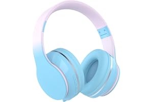 XUNPULS Słuchawki dla dzieci, bezprzewodowe słuchawki nauszne dla dzieci z mikrofonami, dźwięk stereo, czas odtwarzania 10 h, składane i regulowane słuchawki dziecięce, zestaw słuchawkowy Bluetooth 5.1 dla