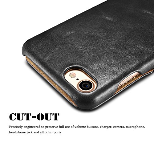 SLEO Funda iPhone 7 iPhone 8 Carcasa con Tapa Cuero Interior Ultra Slim Flip Folio ICARER Case para iPhone 7 iPhone 8 - Retro Negro reviews SLEO Funda iPhone 7 iPhone 8 Carcasa con Tapa Cuero Interior Ultra Slim Flip Folio ICARER Case para iPhone 7 iPhone 8 - Retro Negro