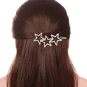 AB BEAUTY HOUSE Copper Plated Metal Gold Hair Clips/ Hair Pins for Women & Girls (2 Piece) (Star)