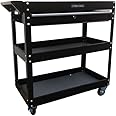 US PRO TOOLS tool cart tool trolley workstation tool box cabinet gloss black with lockable ball bearing drawer