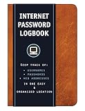 Internet Password Logbook (Cognac Leatherette) by 