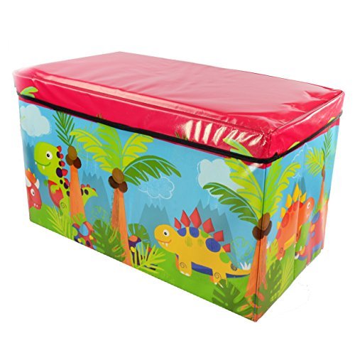 Kids Childrens Large Storage Toy Box Boys Girls Books Chest Clothes Seat Stool Shopmonk (Dinosaur)