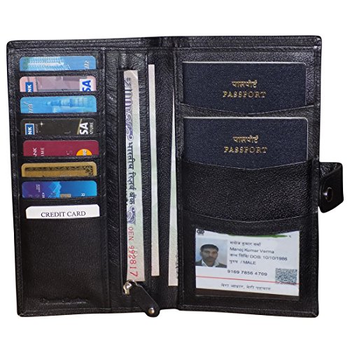 Style98Leather Black Document and Passport Holder for 2 Passports -33748IA3