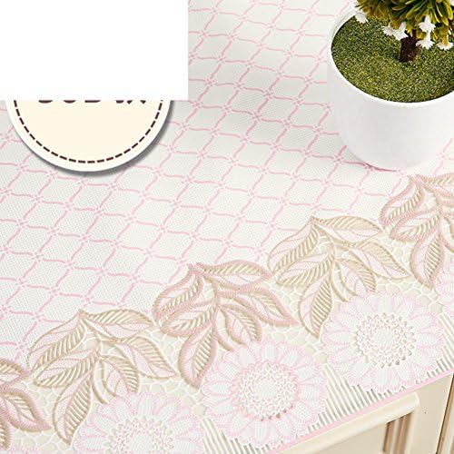 XKQWAN Pvc Waterproof Dust-proof TV Cabinet Table-cloth Lace Tea Table Mats Rectangle Night Table Mat-B 50x260cm(20x102inch)