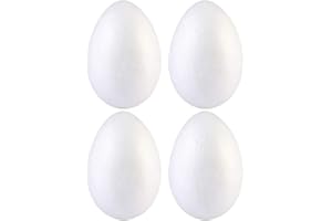 MILISTEN Foam Ball Toys - White Polystyrene Eggs for DIY Crafts Kindergarten Activities and Easter Decorations - Large Craft Foam Eggs for Kids