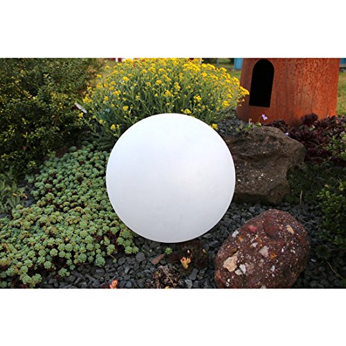 insatech Solar LED Kugel BOWL Solarkugel Solarleuchte Kugelleuchte Gartenkugel weiß 30 cm - 4