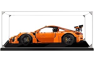 Kiyoyo Transparent Acryl Vitrine Schaukasten Für Lego 42056 Technic Porsche 911 GT3 RS, 2mm Staubdichte Vitrine Kompatibel Mit Lego 42056 (Lego-Modell Nicht Enthalten), H0616M07181UIIO