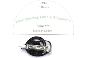 Glasmanufaktur u. Bauelementevertrieb Riegelmann Kaminglas Sichtscheibe 5 mm passend für Bullerjan 00/01 mit Dichtungsset 1