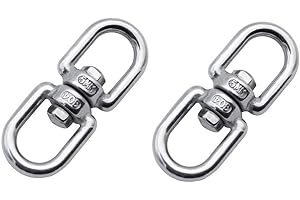 GLUK 2 Pcs Tiny 304 Stainless Steel Swivel Hook, Heavy Duty 5MM Double-Ended Swivel Hook Plant Hanger Basket Spinners for Hanging Plants Bird House
