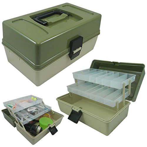 Lunar Box Caja para Aparejos de Pesca voladiza con 2 bandejas. Compartimentos Ajustables