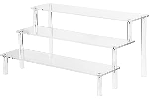 LoQuick Expositor Acrílico,Organizador de Tocador de 3 Niveles, Organizador Acrílico Transparente,Aapto para Perfumes,Magdalenas,Muñecas Soporte Multiusos 30 x 8 cm
