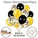 Produktbild Hook 30 Stück Konfetti Luftballons Schwarz Gold Ballons, Latex Helium Luftballons Ø 30cm mit Goldene Folie Konfetti für Geburtstagsfeier Hochzeit Weihnachten Party und Festival Dekoration(12 Zoll)
