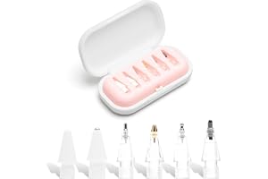 Set med 6 reservspetsar kompatibla med Apple Pencil 1./2. Generation och USB-C, utbytbara pennspetsar för att rita, skriva och anteckningar på för skärmskydd och nakna skärmar